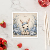Ein kleines Hase-Erstgeburtstags-Papiertücher Serviette (Beispiel)