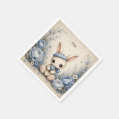 Ein kleines Hase-Erstgeburtstags-Papiertücher Serviette (Ecke)