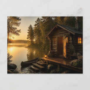 Ein kleines Haus am See. Postkarte