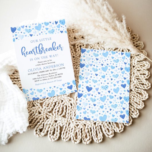 Ein kleines HeartBreaker Blue Valentine Baby Dusch Einladung