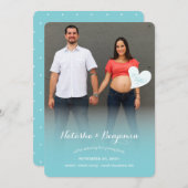 Ein kleines Hello Blue Pregnancy Foto Ankündigung (Vorne/Hinten)