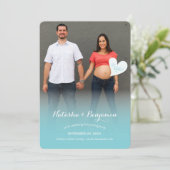 Ein kleines Hello Blue Pregnancy Foto Ankündigung (Stehend Vorderseite)