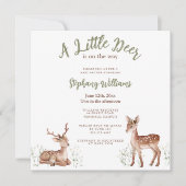 Ein kleines Hirsch ist auf dem Weg zur Kinderdusch Einladung (Vorderseite)