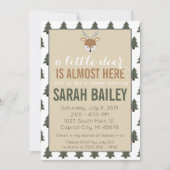 Ein kleines Hirsch ist fast hier, wo die Baby-Dusc Einladung (Vorderseite)