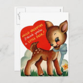 Ein kleines Hirsch | Vintag Valentine | Postkarte (Vorne/Hinten)