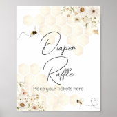 Ein kleines Honey Bee Baby Dusche Windel Raffle Poster (Vorne)