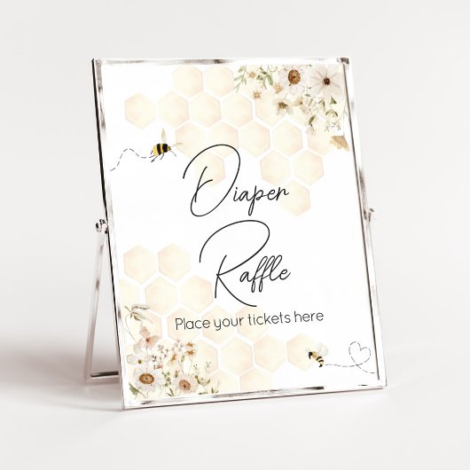 Ein kleines Honey Bee Baby Dusche Windel Raffle Poster