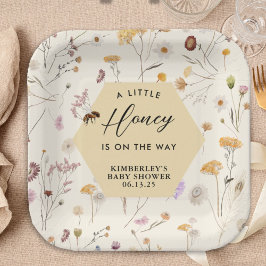 Ein kleines Honey Gender Neutral Baby Bee Baby Sho Pappteller