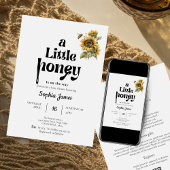 Ein kleines Honigbaby Dusche Aquarellsonnenblume Einladung