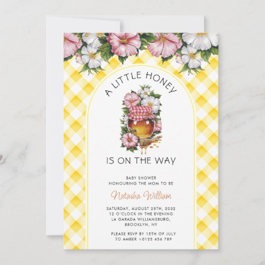 Ein kleines Honiggeschlecht-Neutral-Fall-Baby-Dusc Einladung (Vorderseite)