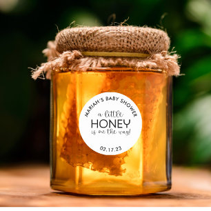 Ein kleines Honiggeschlecht neutrale Babydusche Ho Runder Aufkleber