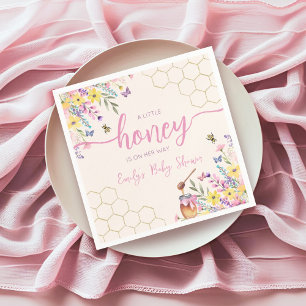 Ein kleines Honigkind ist unterwegs - Baby Shower Serviette