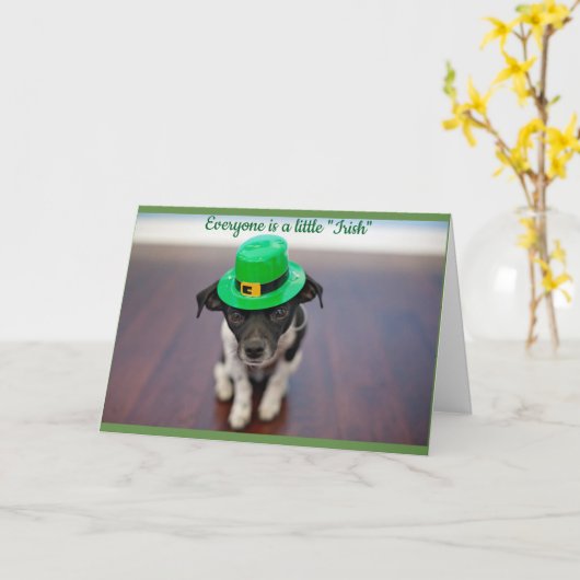 Ein kleines irisches Pup Karte (Gelbe Blume)