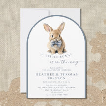 Ein kleines Kaninchen Elegant Schieferblau QR Baby
