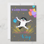 Ein kleines Kätzchen auf dem Weg Babydusche Einladung (Vorderseite)