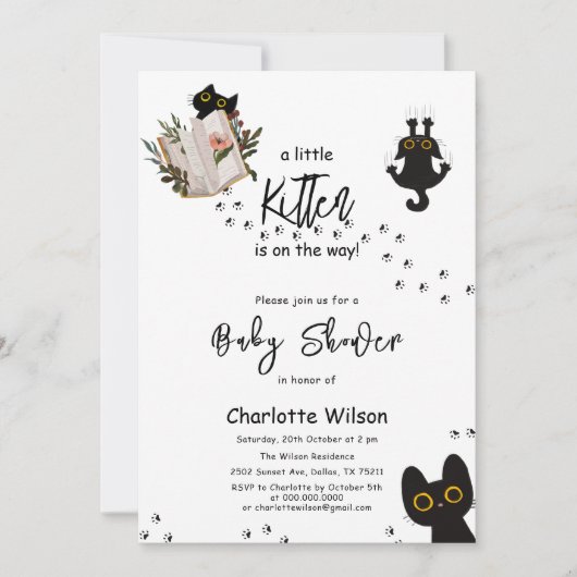 Ein kleines Kätzchen ist auf dem Weg zur Niedliche Einladung (Vorderseite)