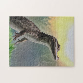 Ein kleines Krokodil im Schieferboden Puzzle (Horizontal)