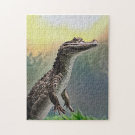 Ein kleines Krokodil im Schieferboden Puzzle