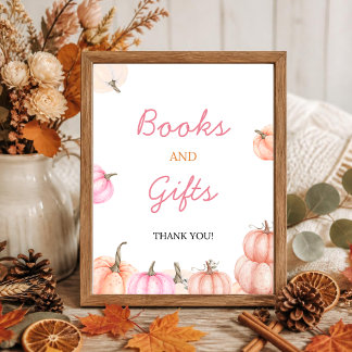 Ein Kleines Kürbis-Baby-Shower-Schild | Bücher & G Poster