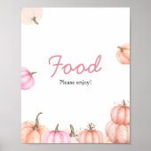 Ein Kleines Kürbis-Baby-Shower-Schild | Essen Poster (Vorne)