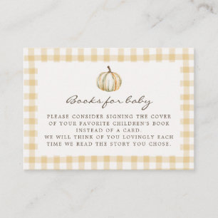 Ein kleines Kürbis-Gingham-Buch für Baby Begleitkarte