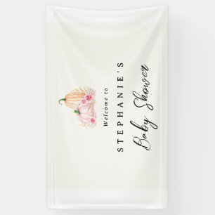 Ein kleines Kürbis-Rosa-Baby-Shower-Willkommensban Banner