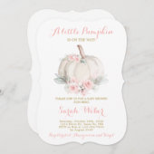 Ein kleines Kürbis rosa Herbstmädchen Einladung (Vorne/Hinten)