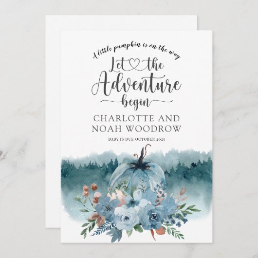 Ein kleines Kürbisabenteuer beginnt die Schwangers Ankündigung (Vorne/Hinten)