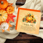 Ein kleines Kürbisblütenbuch für Baby Begleitkarte