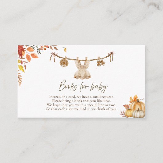 Ein kleines Kürbisbuch für Baby, Wäscherei Boho Fa Begleitkarte (Vorderseite)