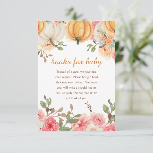 Ein kleines Kürbisbuchler für Baby Begleitkarte (Stehend Vorderseite)