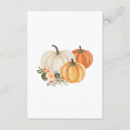 Ein kleines Kürbisbuchler für Baby Begleitkarte (Rückseite)