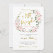 Ein kleines Kürbisfallen rötlich rosa Babydusche M Einladung (Vorderseite)