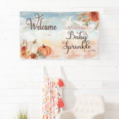 Ein kleines Kürbisfloralmädchen Baby Sprinkle Will Banner (Insitu)