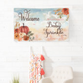 Ein kleines Kürbisfloralmädchen Baby Sprinkle Will Banner (Insitu)