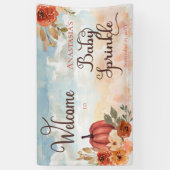 Ein kleines Kürbisfloralmädchen Baby Sprinkle Will Banner (Vertikal)