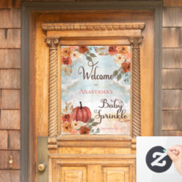 Ein kleines Kürbisfloralmädchen Baby Sprinkle Will Fensteraufkleber