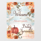 Ein kleines Kürbisfloralmädchen Baby Sprinkle Will Fensteraufkleber (Blatt)