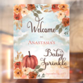 Ein kleines Kürbisfloralmädchen Baby Sprinkle Will Fensteraufkleber (Blatt 2)