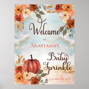 Ein kleines Kürbisfloralmädchen Baby Sprinkle Will Poster