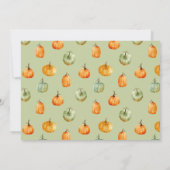 Ein kleines Kürbisgeschlecht offenbart Kinderdusch Einladung (Rückseite)