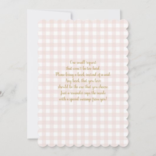 Ein kleines Kürbisgingham Fall Baby Duschmädchen i Einladung (Rückseite)