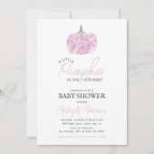 Ein kleines Kürbispink Halloween-Kinderdusche Einladung (Vorderseite)