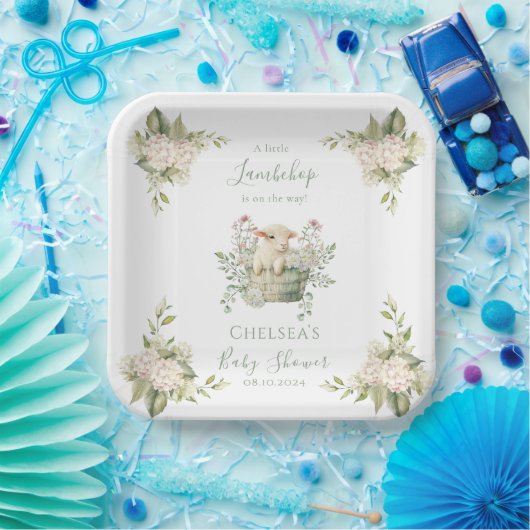 Ein kleines Lambchop-Baby-Duschkopf Pappteller (Party)