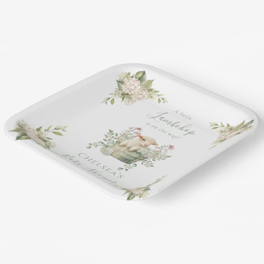 Ein kleines Lambchop-Baby-Duschkopf Pappteller (Gewinkelt)