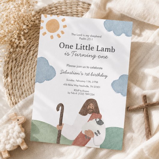 Ein kleines Lamm Psalm 23 Geburtstag Einladung