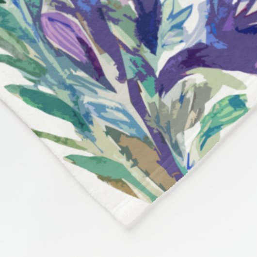 Ein kleines Lamm und Wildblumen Fleecedecke (Ecke)