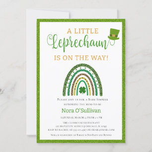 Ein kleines Leprechaun St. Patrick's Baby Shower Einladung