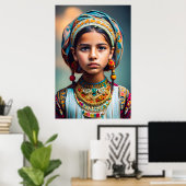 Ein kleines Mädchen aus Afghanistan mit ihrem Schm Poster (Heimbüro)