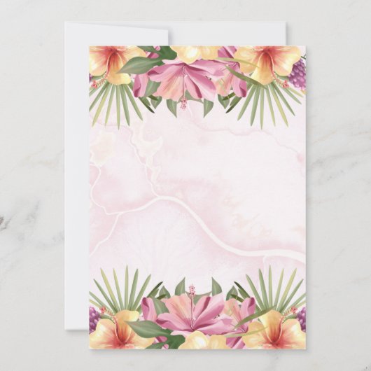 Ein kleines Mädchen blüht die rosa Blütendusche Einladung (Rückseite)